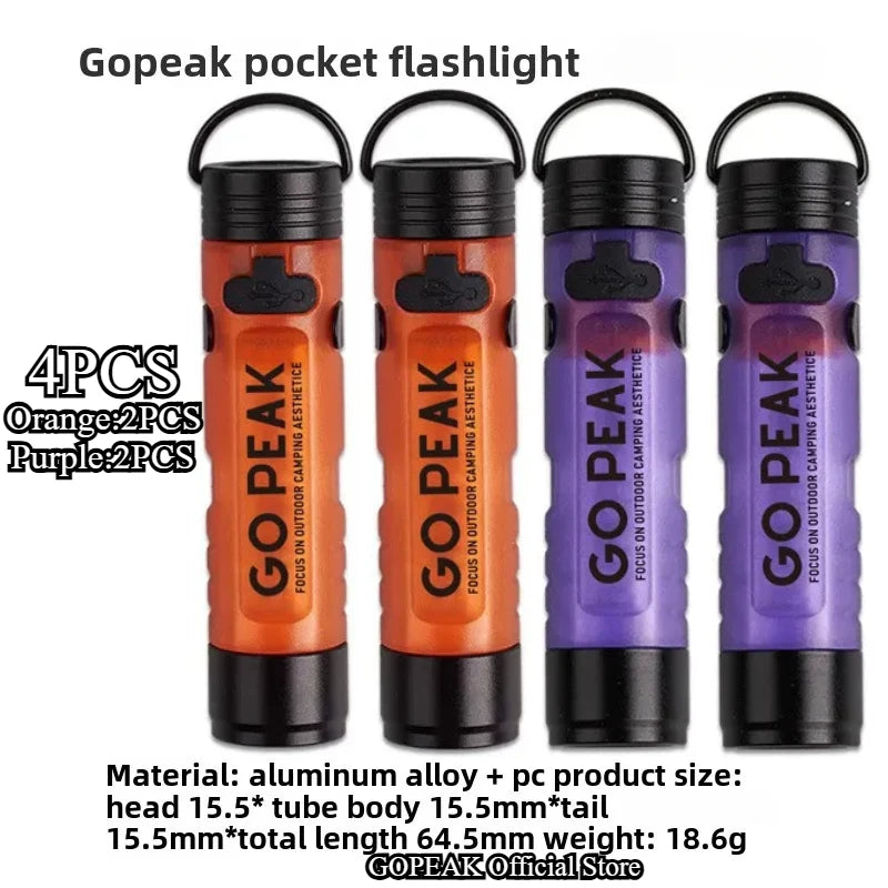 GOPEAK Pocket Mini Flashlight Outdoor Key Clip Cap Ambient Led Long Endurance Disaster Relief Emergency 5050 Small Light
