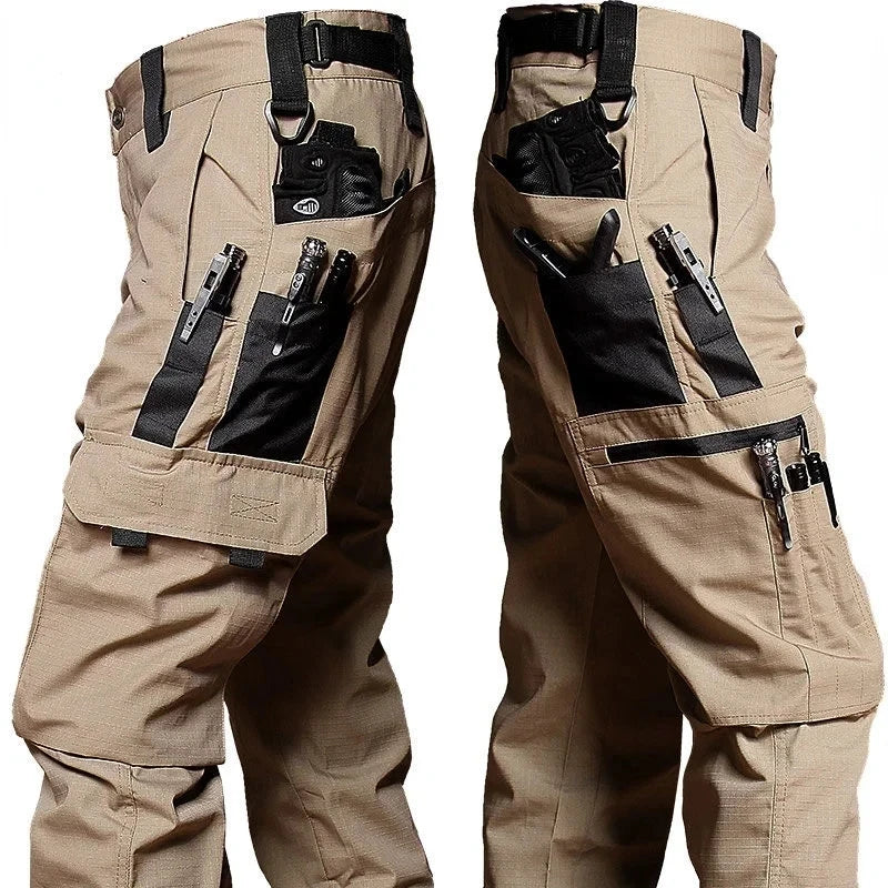 Men's Tactical Work Pants Outdoor Waterproof Cargo Trousers Casual Multi-pocket Wear-Resistant Outdoor Training Trousers