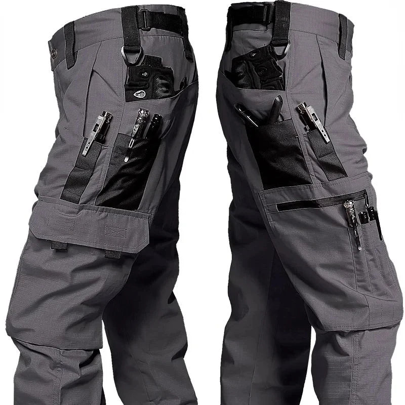 Men's Tactical Work Pants Outdoor Waterproof Cargo Trousers Casual Multi-pocket Wear-Resistant Outdoor Training Trousers