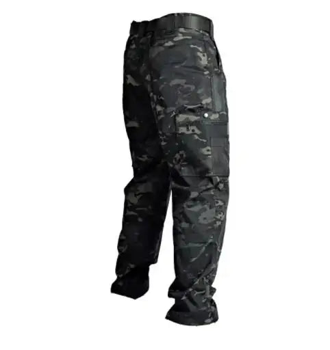 Men's Tactical Work Pants Outdoor Waterproof Cargo Trousers Casual Multi-pocket Wear-Resistant Outdoor Training Trousers
