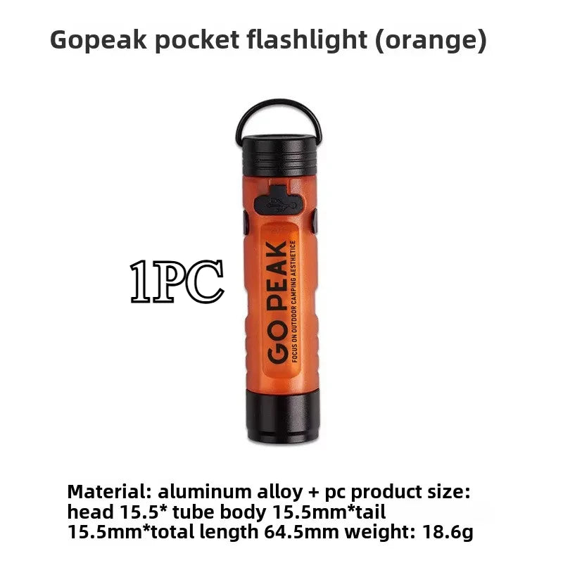 GOPEAK Pocket Mini Flashlight Outdoor Key Clip Cap Ambient Led Long Endurance Disaster Relief Emergency 5050 Small Light