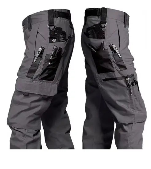 Men's Tactical Work Pants Outdoor Waterproof Cargo Trousers Casual Multi-pocket Wear-Resistant Outdoor Training Trousers