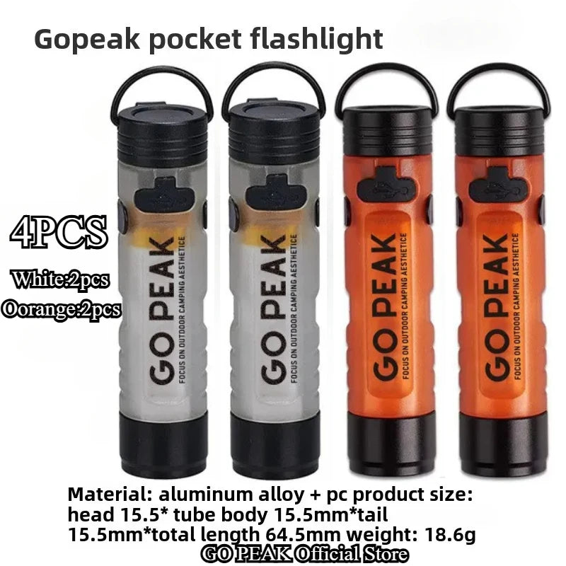 GOPEAK Pocket Mini Flashlight Outdoor Key Clip Cap Ambient Led Long Endurance Disaster Relief Emergency 5050 Small Light