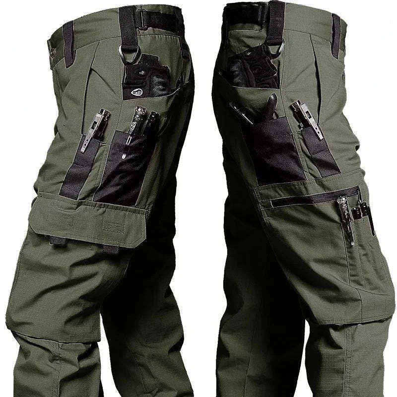 Men's Tactical Work Pants Outdoor Waterproof Cargo Trousers Casual Multi-pocket Wear-Resistant Outdoor Training Trousers