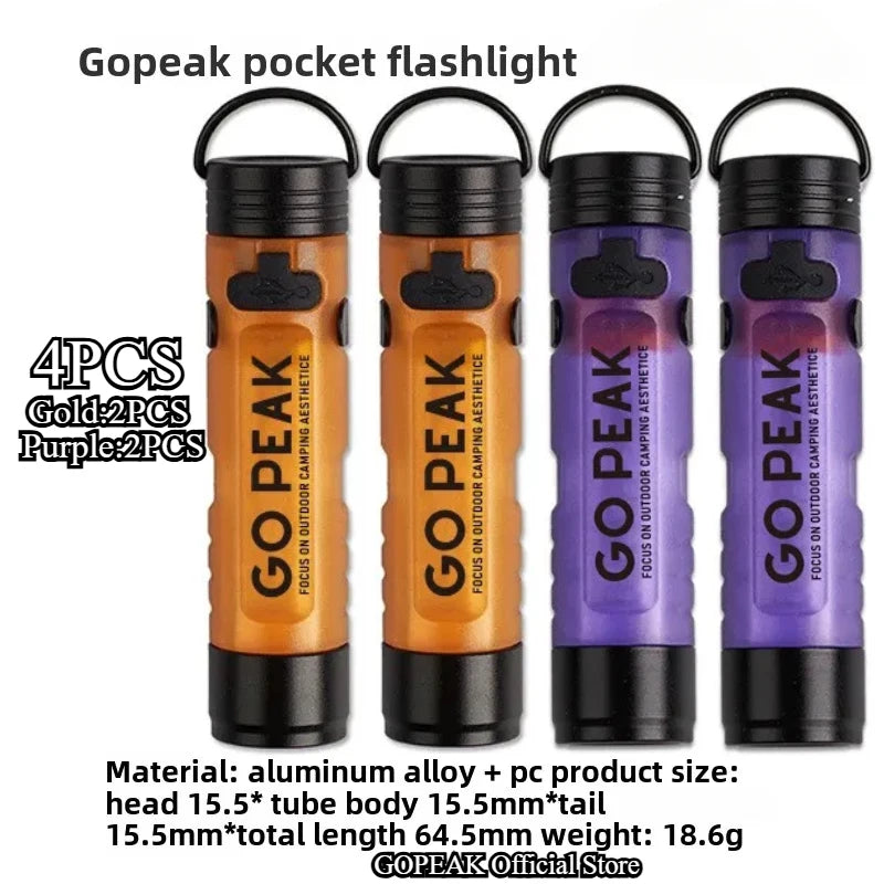GOPEAK Pocket Mini Flashlight Outdoor Key Clip Cap Ambient Led Long Endurance Disaster Relief Emergency 5050 Small Light